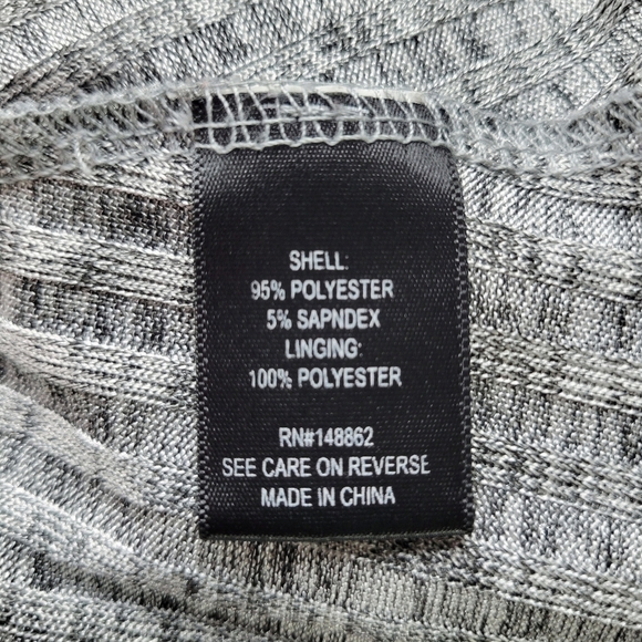 Torrid Trapeze Dress Size 2 2X Silver Metallic Shimmer Ribbed Knit 3/4 Sleeve - Picture 7 of 13